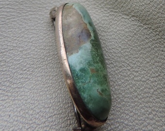 antique stone pin antique 14k gold green turquoise antique pin unusual stone pin antique turquoise 14k pin stone brooch