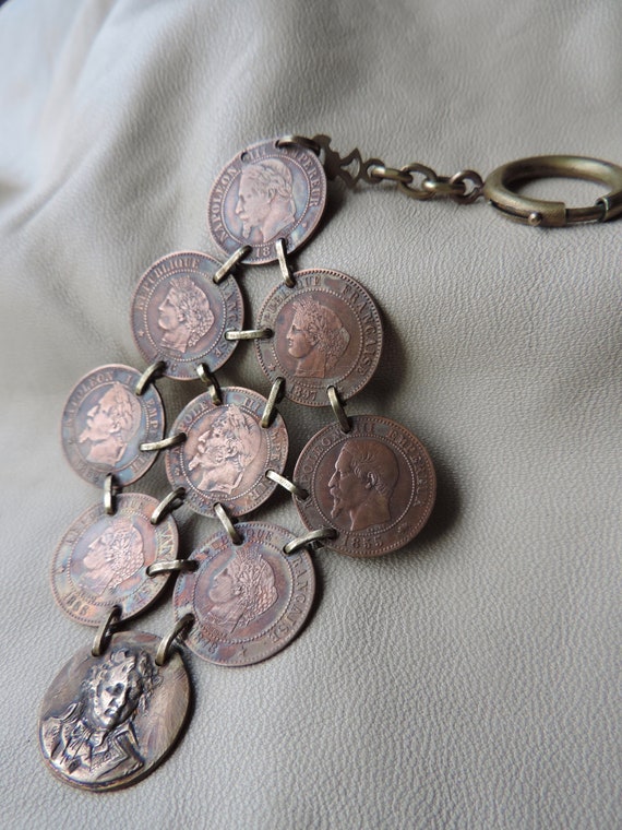 antique watch fob coin watch fob french napoleon … - image 7