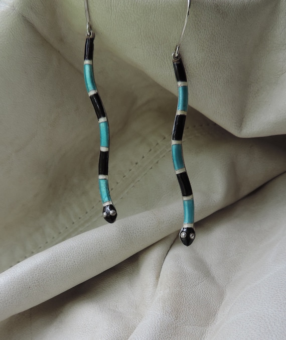 snake earrings sterling silver enameled snake earr