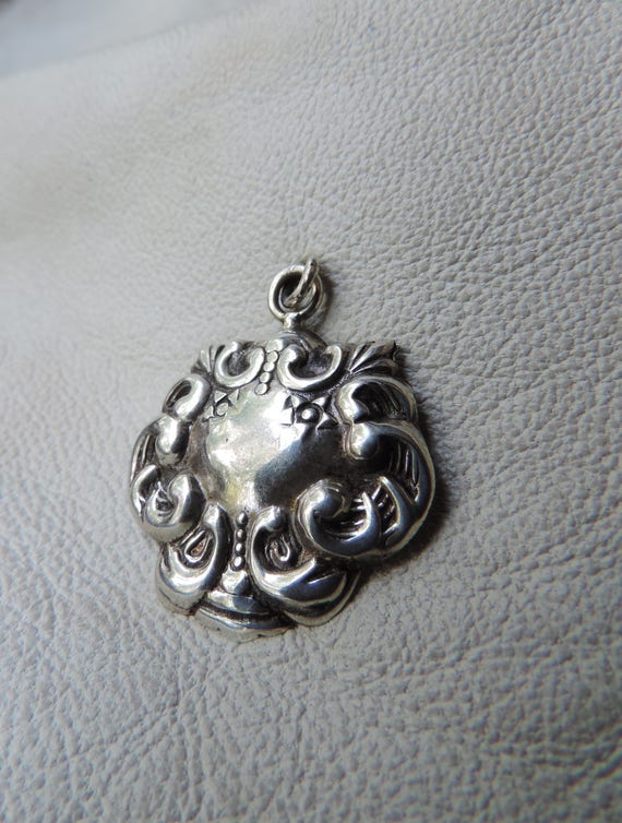antique pendant sterling silver pendant floral st… - image 7