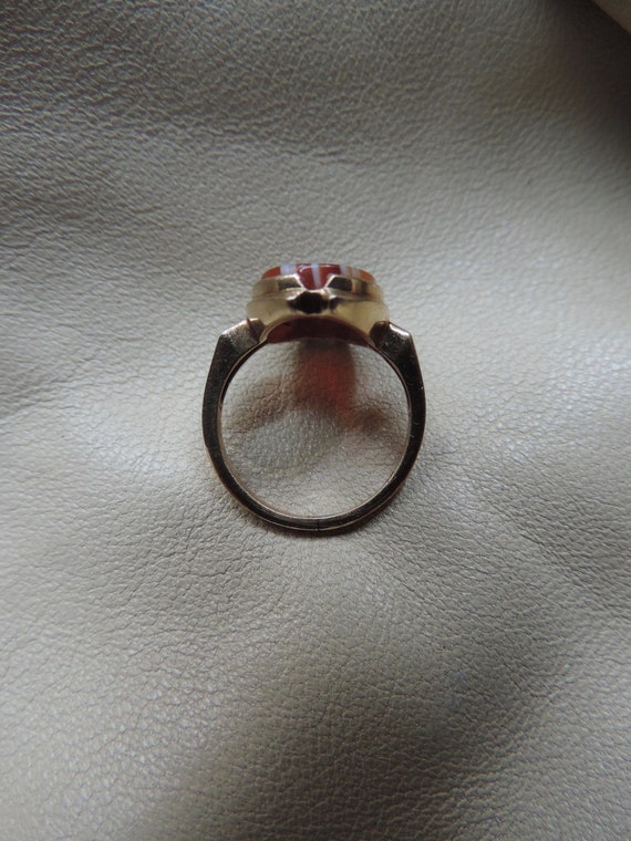 antique ring antique gold ring striped agate ring 10k gold ring antique 10k gold agate ring estate ring victorian ring View 2