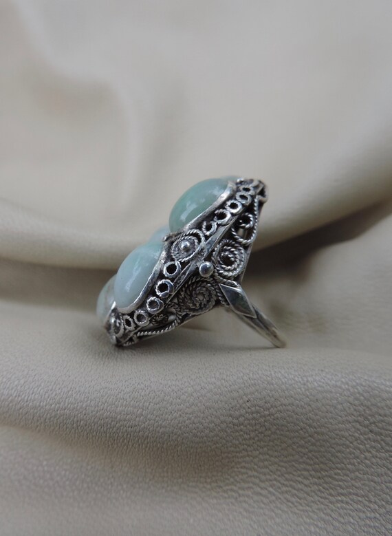 antique ring silver jade ring chinese export ring… - image 2