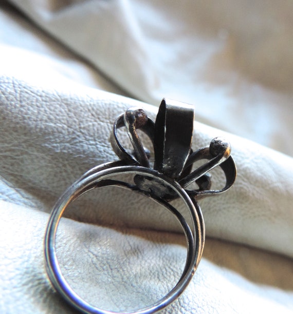 antique ring handmade sterling silver ring floral… - image 9