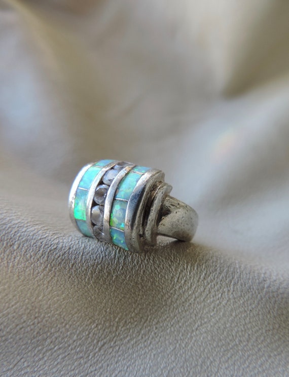 vintage ring sterling silver faux opal ring art de