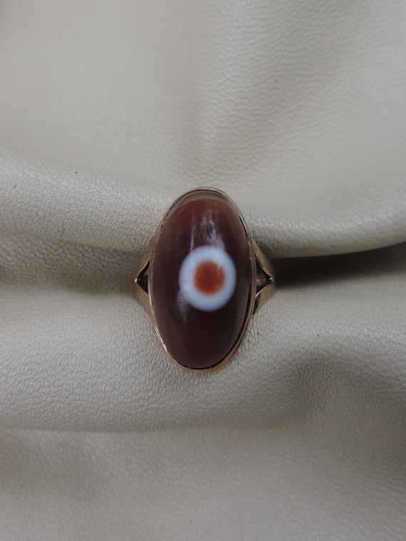 antique ring evil eye agate ring 10k gold ring ant