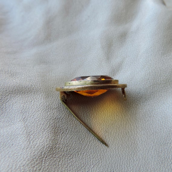vintage pin brass glass enamel pin antique brass … - image 6
