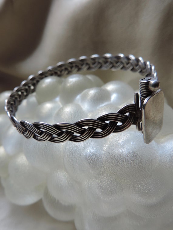 antique sterling bracelet antique bracelet braided sterling bracelet victorian bracelet sterling silver braid bracelet unique bracelet