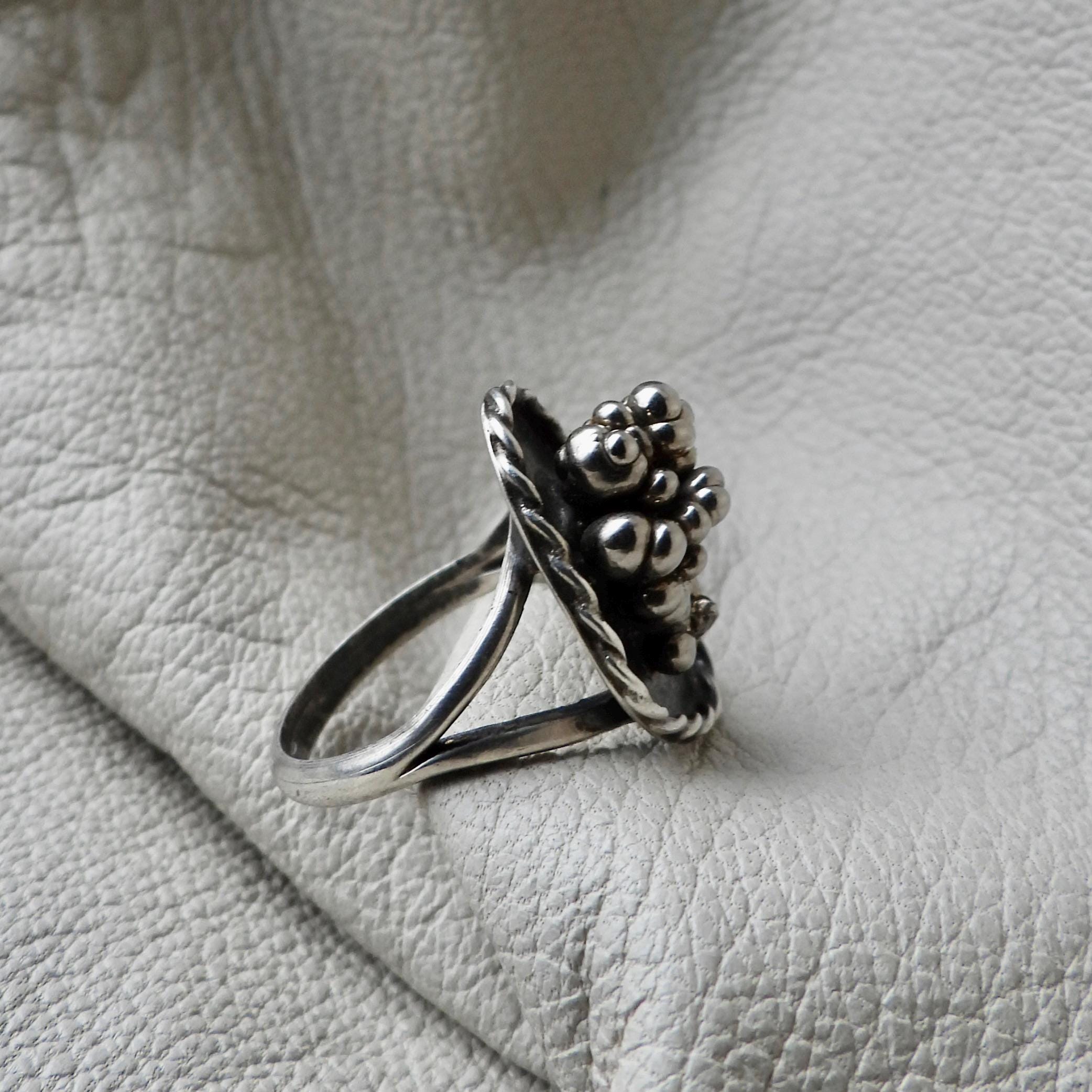 Vintage Sterling Silver High Profile Ring Floral 925 Unique Ring - Etsy