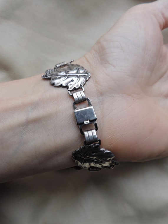 pretty silver leaf panels dimensional sterling be… - image 4