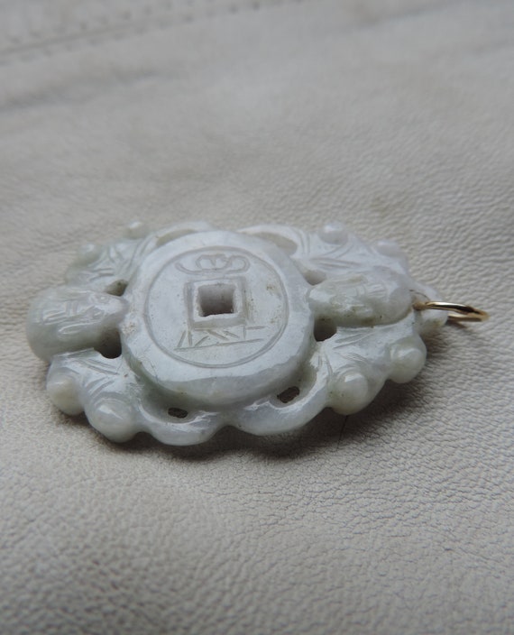 antique jade 14k antique pendant carved jade pendant lavender jade 14k green jade antique necklace jade bat 14k bale pendant carved jade bat