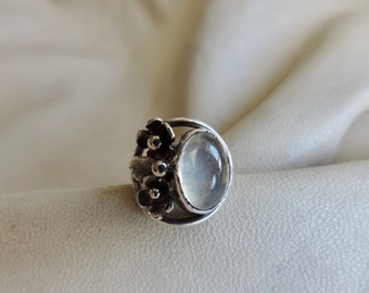 vintage ring sterling silver floral ring vintage 925 gemstone floral ring jelly opal sterling silver ring vintage handmade 925 opal ring