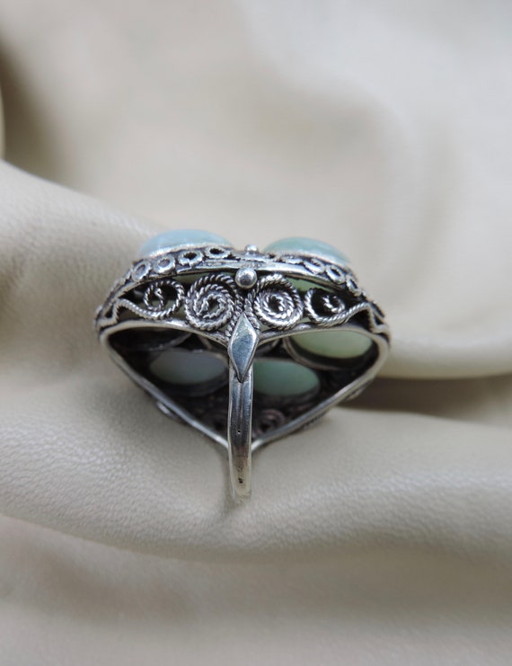 antique ring silver jade ring chinese export ring… - image 8