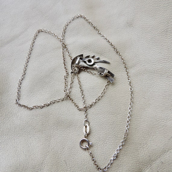 sterling silver bird necklace vintage 925 bird ne… - image 7