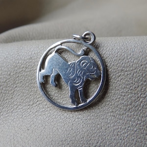 leo pendant charm 800 silver leo birthday charm lion pendant hand made 800 silver round leo pendant zodiac gift