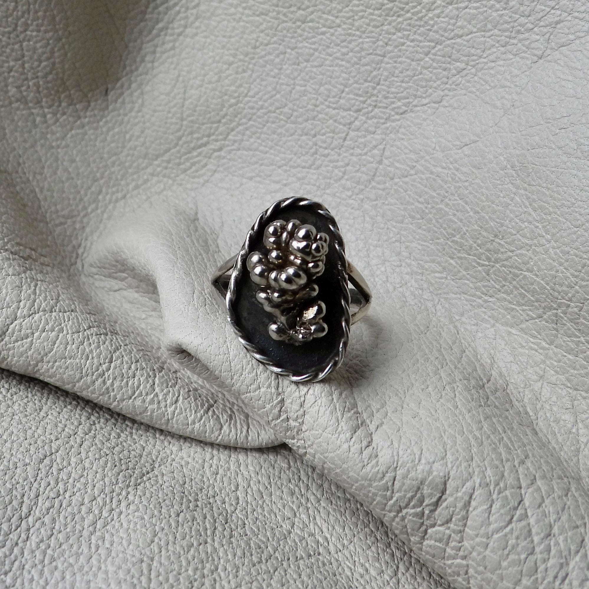 Vintage Sterling Silver High Profile Ring Floral 925 Unique Ring - Etsy