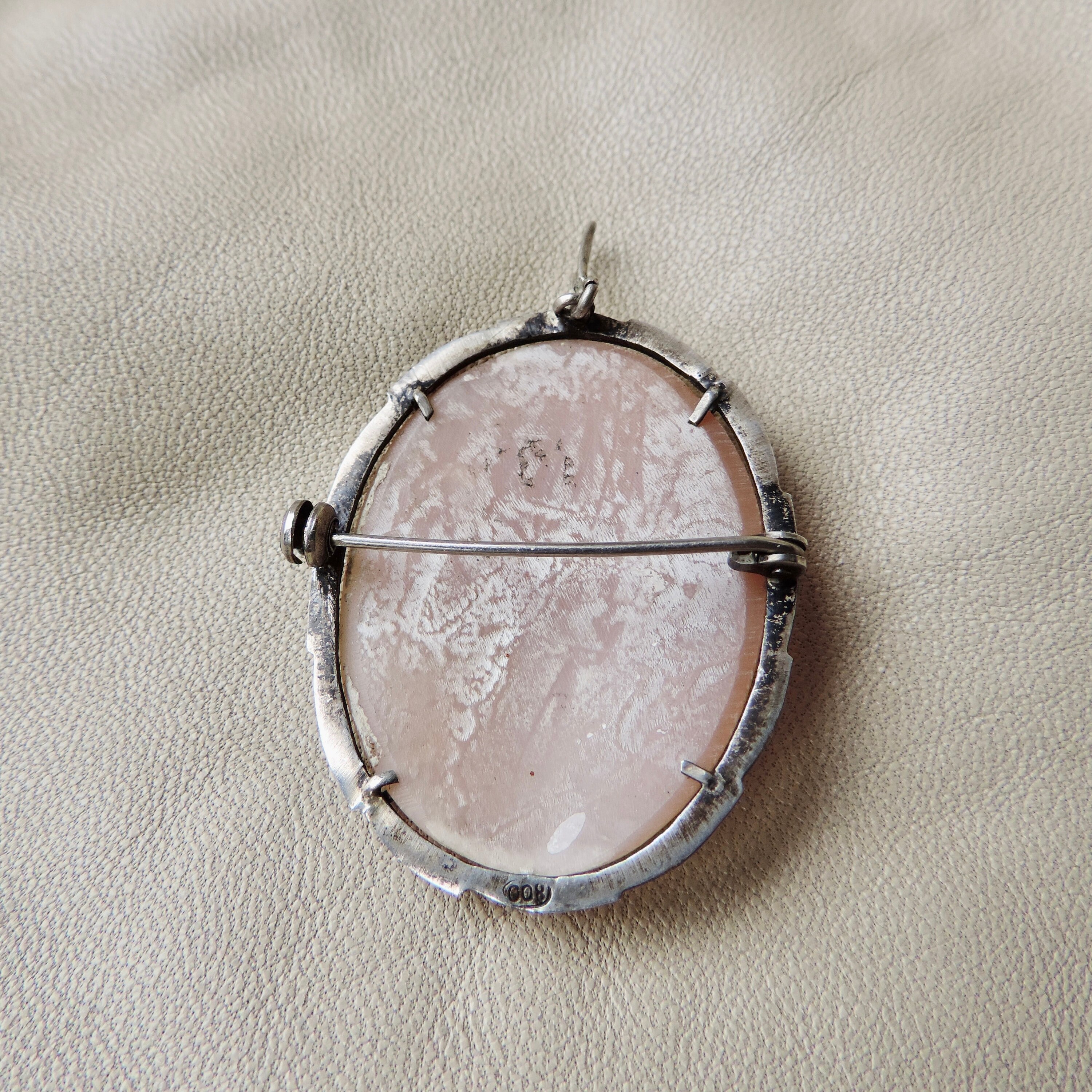 Vintage Cameo Hand Carved Shell Cameo 800 Silver Carved Shell Cameo ...