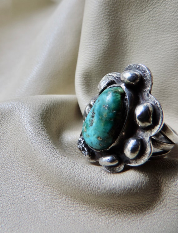 vintage ring sterling silver turquoise ring vinta… - image 2