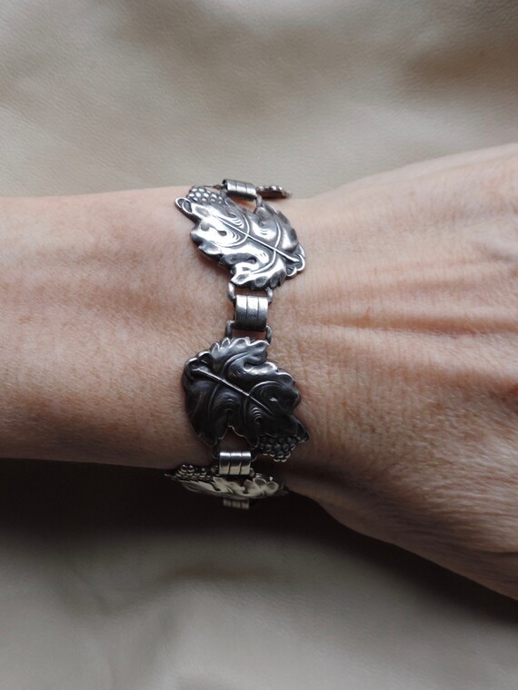 pretty silver leaf panels dimensional sterling be… - image 8