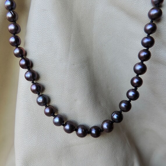 vintage real peacock pearl necklace hand knotted … - image 9