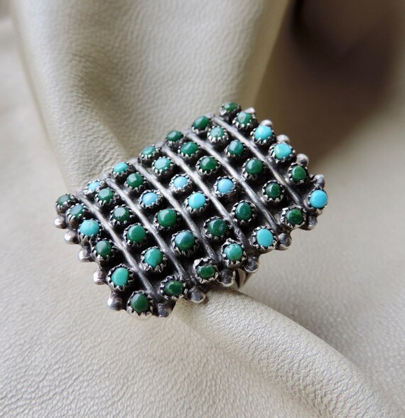vintage turquoise sterling silver ring handmade nativ… - Gem