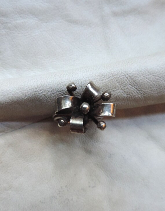 antique ring handmade sterling silver ring floral… - image 1