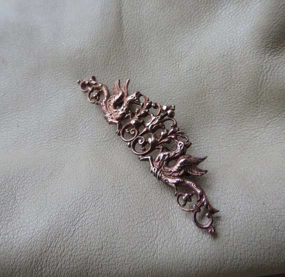 antique mythology pin cast copper griffon pin ant… - image 9