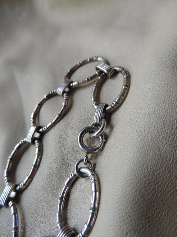 antique bracelet sterling silver chain bracelet u… - image 10