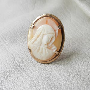 vintage carved shell cameo the virgin mary gold filled cameo pin vintage hand carved cameo pin real carved shell vintage cameo brooch