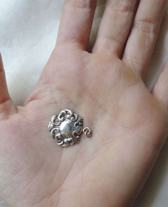 antique pendant sterling silver pendant floral st… - image 9