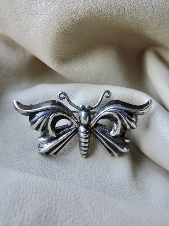 vintage pin butterfly pin sterling silver repose b