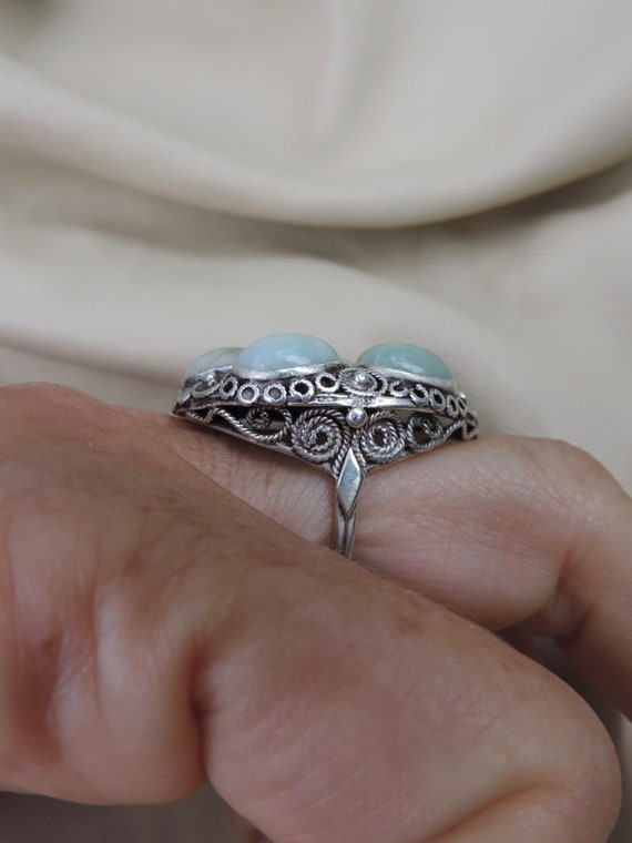 antique ring silver jade ring chinese export ring… - image 9