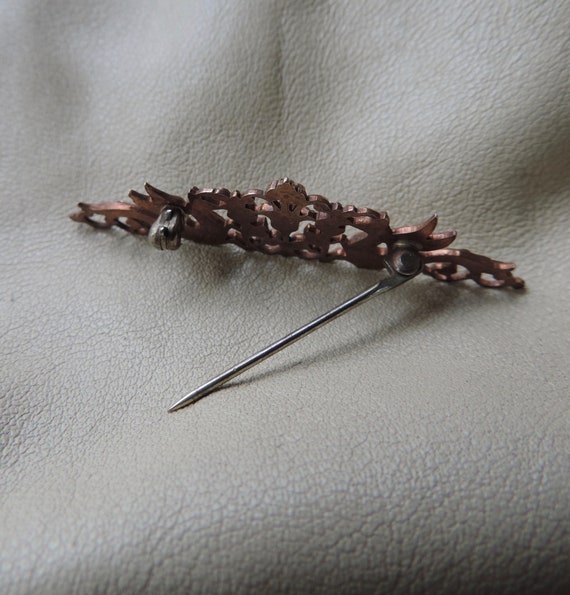 antique mythology pin cast copper griffon pin ant… - image 7