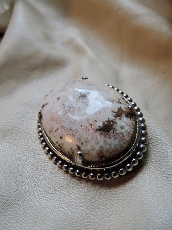 vintage pin agate stone pin vintage silver brooch 