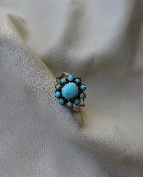 vintage ring sterling silver turquoise ring authen