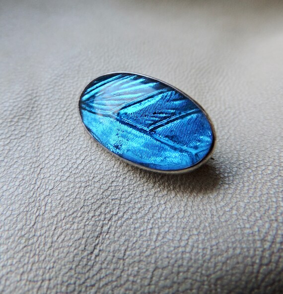 vintage pin morpho butterfly wing sterling silver 