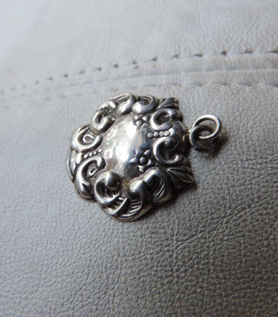 antique pendant sterling silver pendant floral st… - image 6