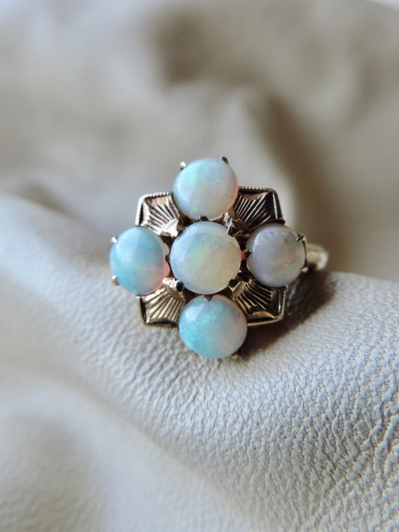 antique ring australien opal ring 10k gold opal ri