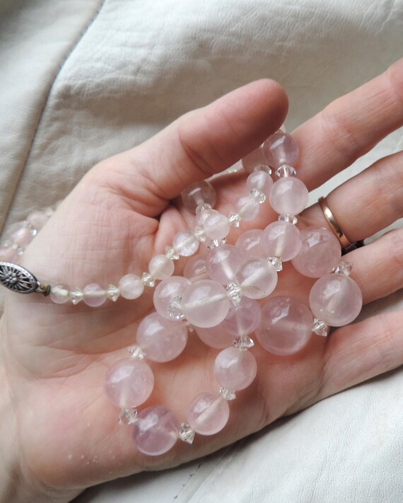 antique necklace rose quartz necklace rose quartz… - image 4