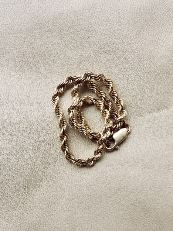 vintage gold rope bracelet 14k gold rope twist ch… - image 4