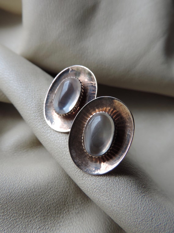 antique cuff links 10k gold moonstone cuff links … - image 10