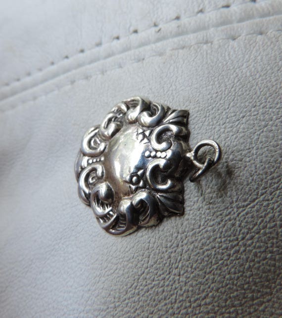 antique pendant sterling silver pendant floral st… - image 8