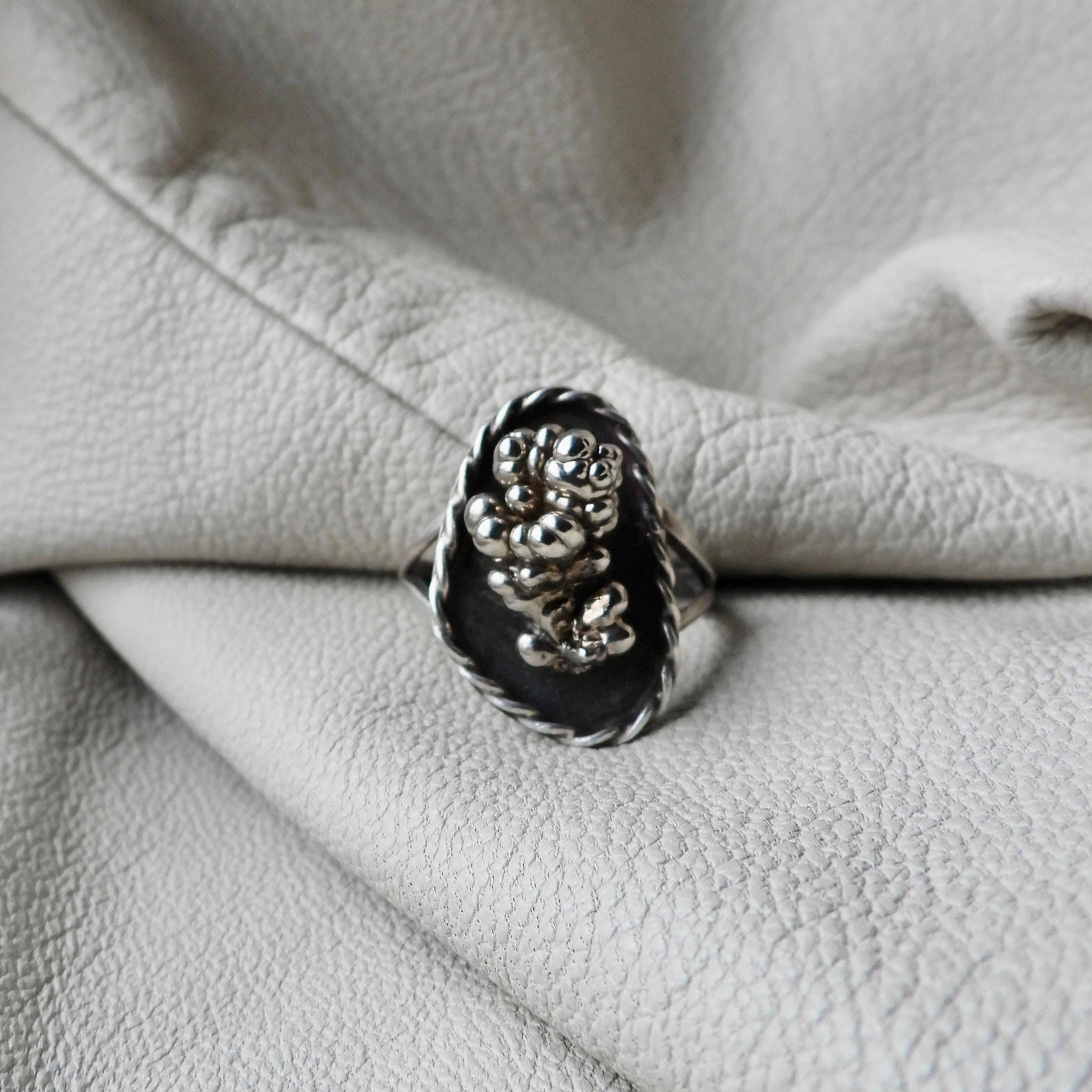 Vintage Sterling Silver High Profile Ring Floral 925 Unique Ring - Etsy