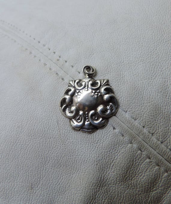 antique pendant sterling silver pendant floral st… - image 2