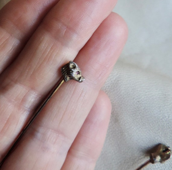 antique pin brass boar pin antique cast brass sti… - image 9
