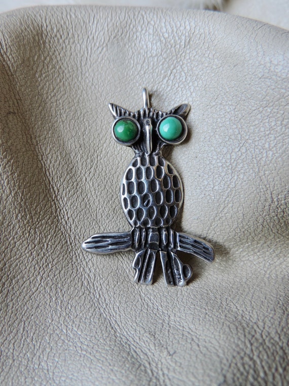 antique pendant antique owl pendant sterling silve