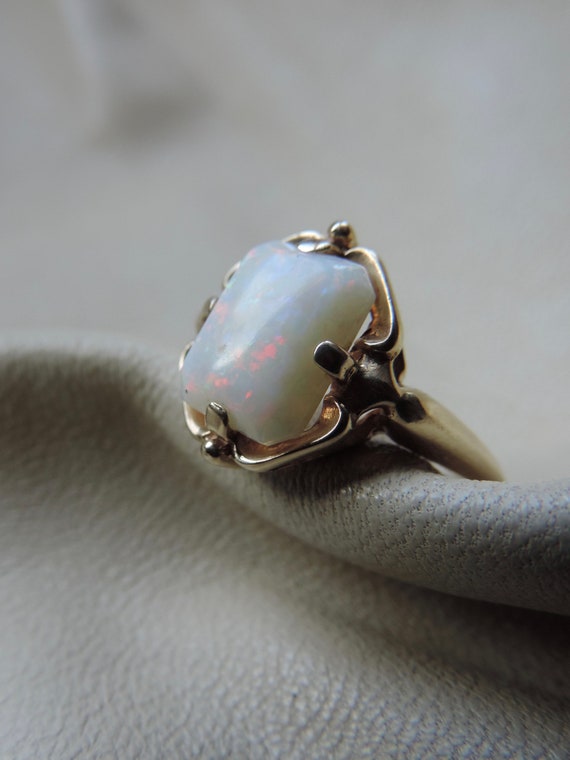 antique ring antique opal ring 10k gold opal ring