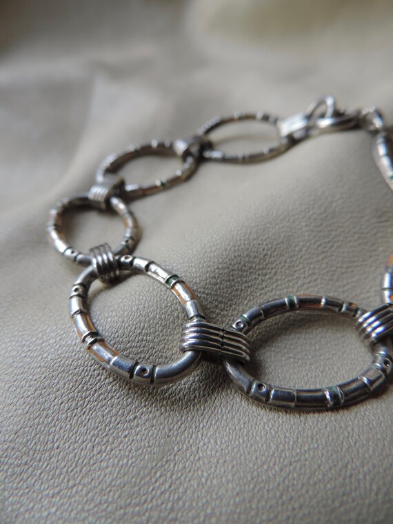 antique bracelet sterling silver chain bracelet u… - image 8