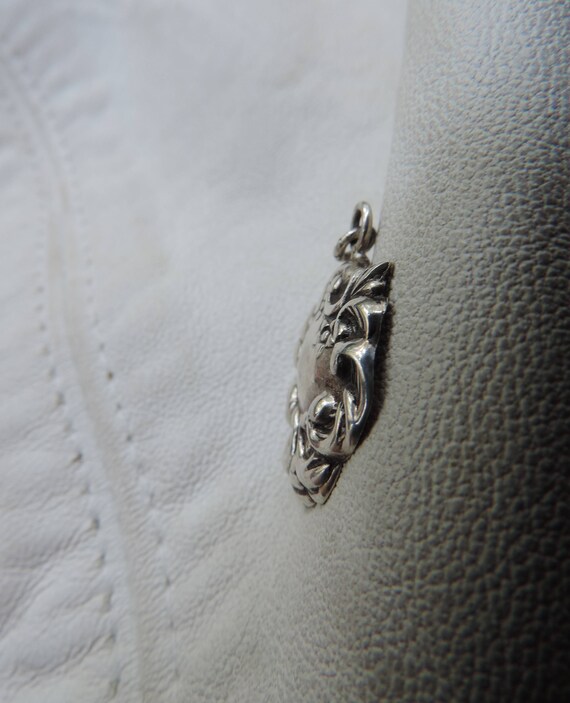 antique pendant sterling silver pendant floral st… - image 3