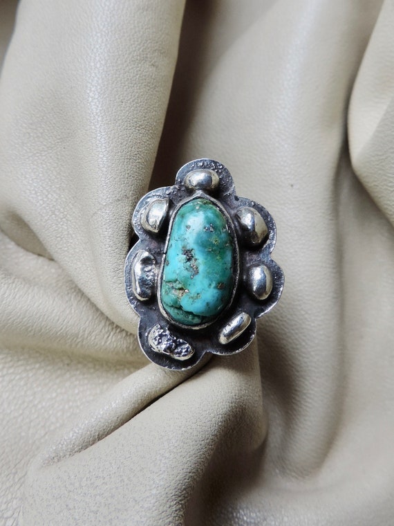 vintage ring sterling silver turquoise ring vinta… - image 9