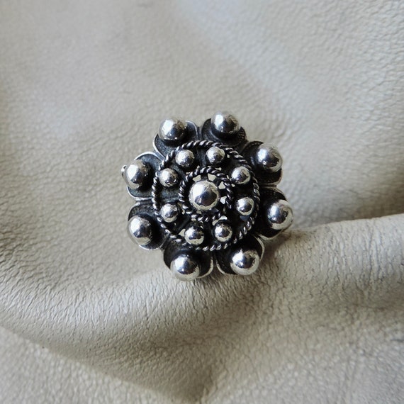 vintage ring sterling silver ball ring sterling st